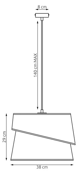 Závěsné svítidlo CANVA 1 – černé / zlaté, 1× E27, šířka 40 cm
