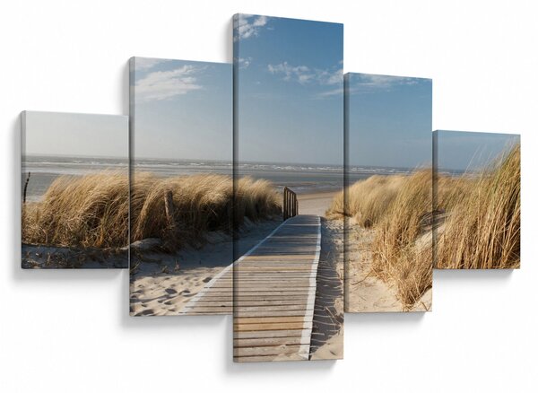 Obraz - Písečná pláž na ostrově Langeoog, Německo (125x70 cm)