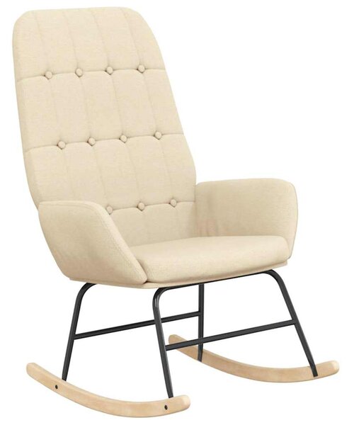 Houpací křeslo s podnožkou krémové textil 3097706