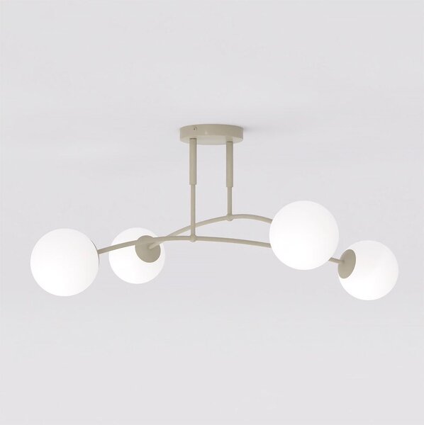 Stropní svítidlo PREGOS 4 – moka, opálové sklo, 4× E14, šířka 90 cm
