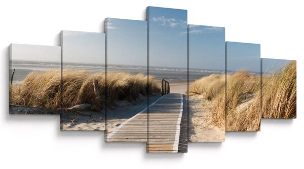 Obraz - Písečná pláž na ostrově Langeoog, Německo (210x100 cm)