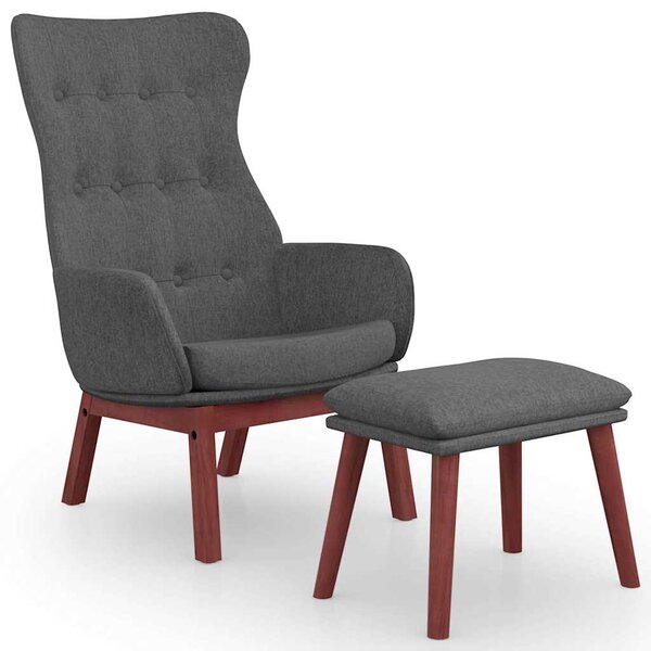 Relaxační křeslo s podnožkou tmavě šedé textil 3097724