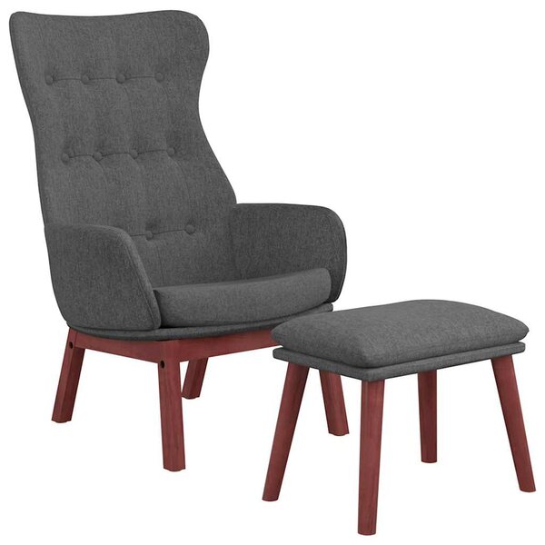 Relaxační křeslo s podnožkou tmavě šedé textil 3097724
