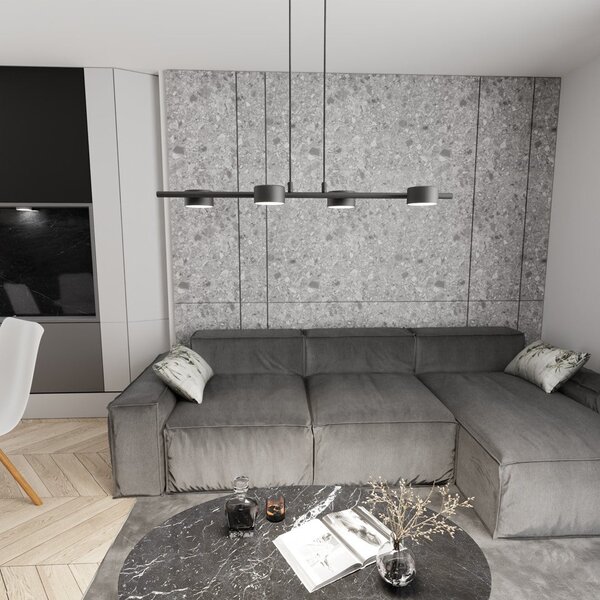 Závěsné svítidlo SORA 4 – černé, 4× GX53, šířka 80 cm