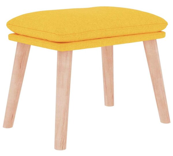 Houpací křeslo s podnožkou hořčicově žluté textil 3097711
