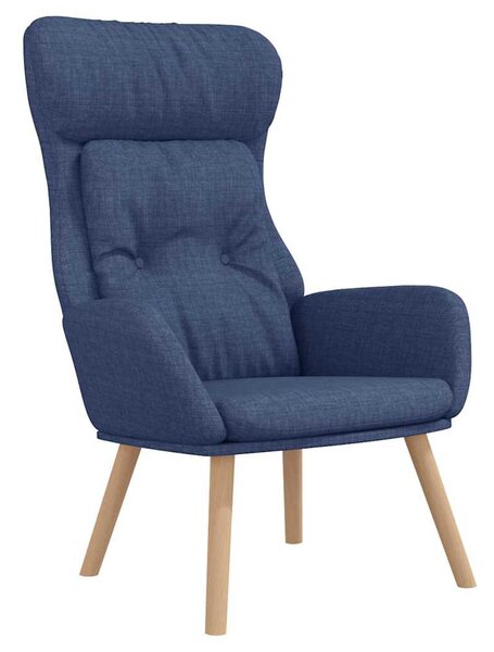 Relaxační křeslo s podnožkou modré textil 3097754
