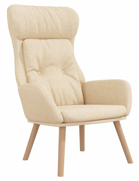 Relaxační křeslo s podnožkou krémové textil 3097752