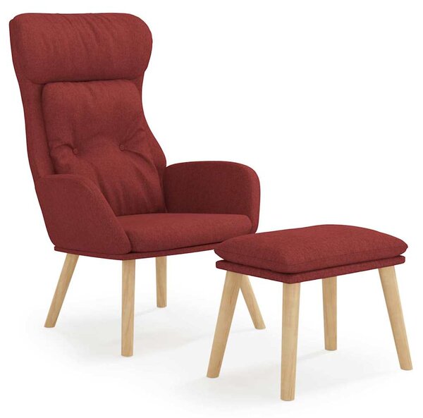 Relaxační křeslo s podnožkou vínové textil 3097758