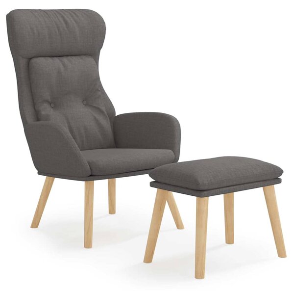 Relaxační křeslo s podnožkou tmavě šedé textil 3097751
