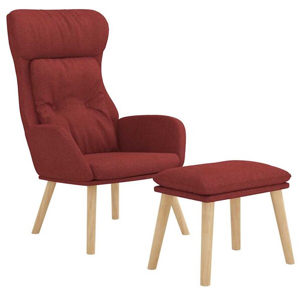 Relaxační křeslo s podnožkou vínové textil 3097758