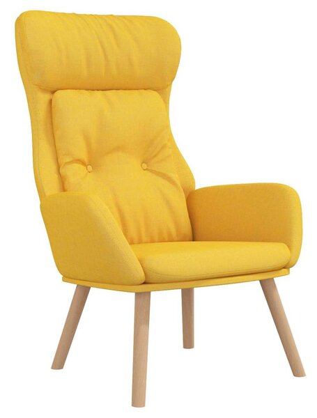 Relaxační křeslo s podnožkou hořčicově žluté textil 3097757