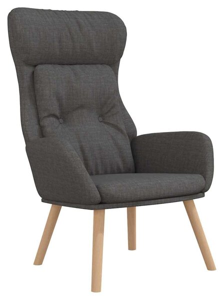 Relaxační křeslo s podnožkou tmavě šedé textil 3097751