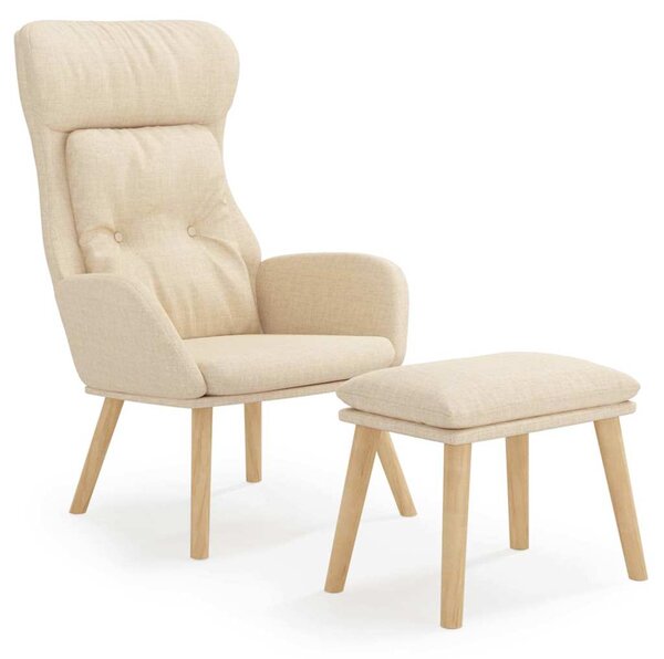 Relaxační křeslo s podnožkou krémové textil 3097752