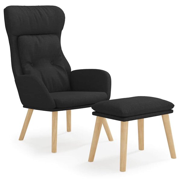 Relaxační křeslo s podnožkou černé textil 3097756