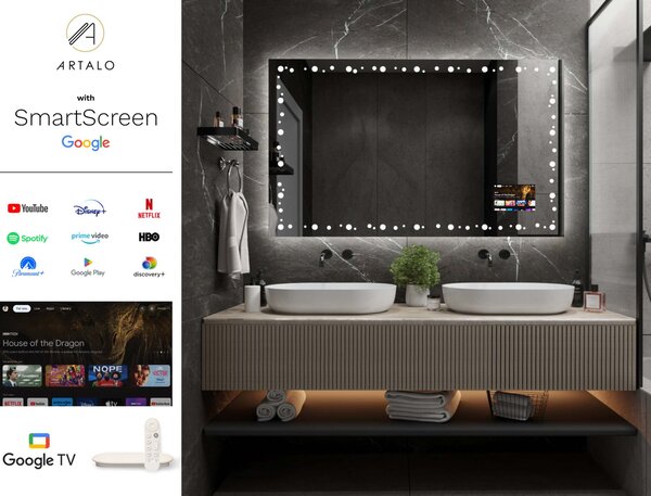 Zrcadlo do koupelny s LED osvětlením M20