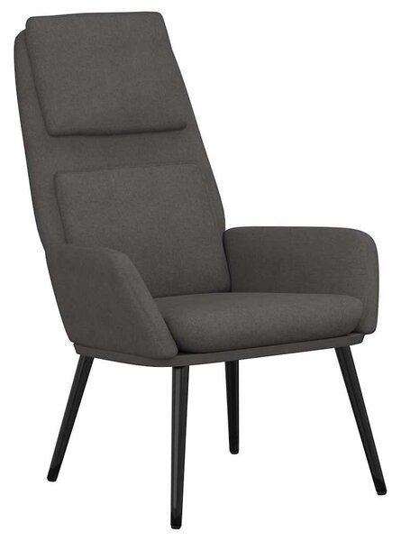 Relaxační křeslo se stoličkou tmavě šedé textil 3097769