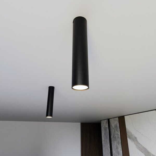 Stropní svítidlo TECNO 1M – černé, 1× GU10, šířka 6 cm