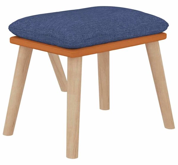 Relaxační křeslo s podnožkou modré umělá kůže a textil 3097765