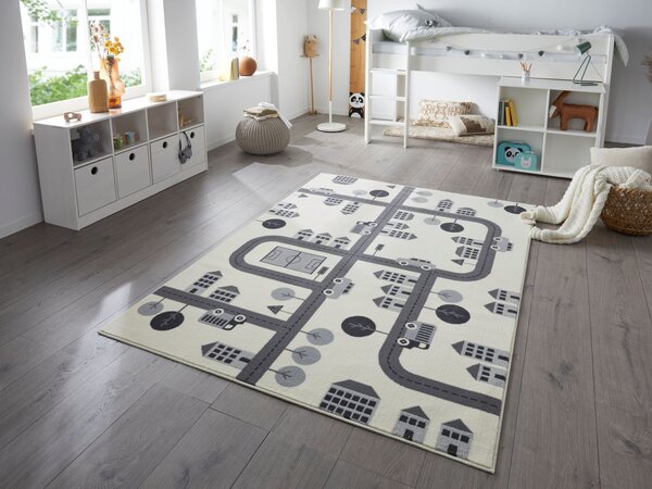 Hanse Home, Dětský koberec Adventures 105529 Creme, 80x150, bílá, dětský pokoj