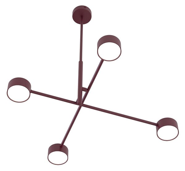 Stropní svítidlo NATSU 4 – vínové, 4× GX53, šířka 64 cm
