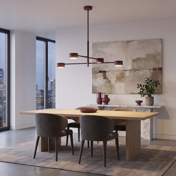 Stropní svítidlo NATSU 4 – vínové, 4× GX53, šířka 64 cm