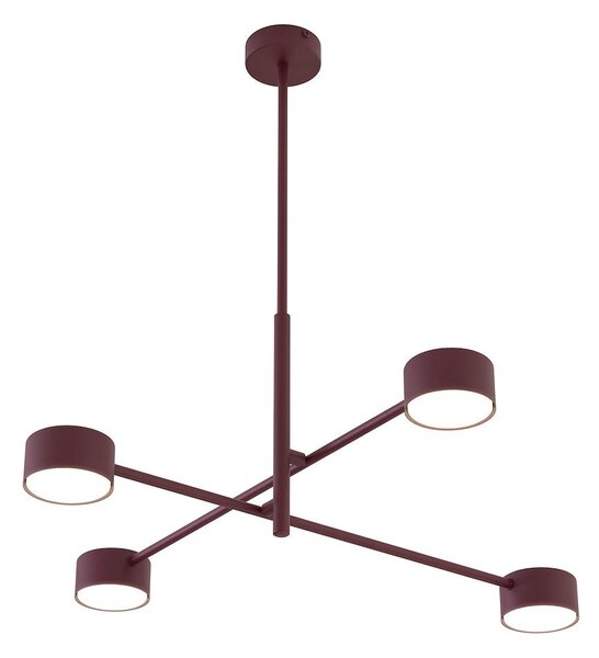 Stropní svítidlo NATSU 4 – vínové, 4× GX53, šířka 64 cm