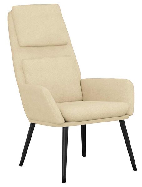 Relaxační křeslo se stoličkou krémové textil 3097770
