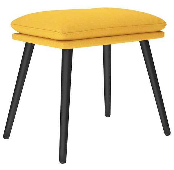 Relaxační křeslo se stoličkou hořčicově žluté textil 3097775