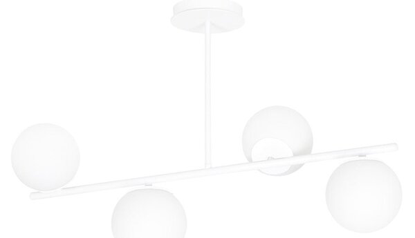 Stropní svítidlo BIOR 4 – celobílé, sklo, 4× E14, šířka 80 cm