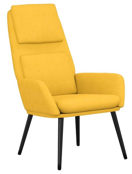 Relaxační křeslo se stoličkou hořčicově žluté textil 3097775
