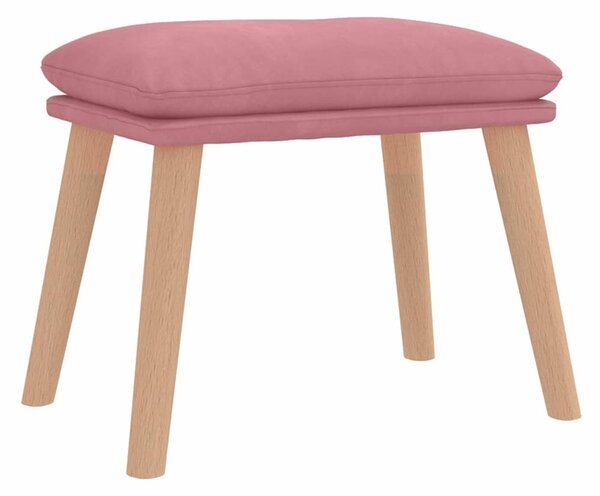 Relaxační křeslo se stoličkou růžové samet 3097824