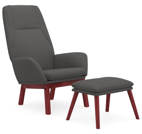 Relaxační křeslo s podnožkou tmavě šedé textil 3097872