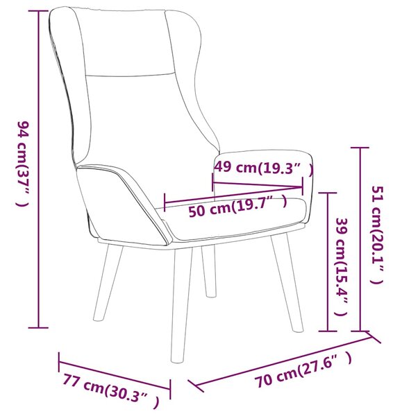 Relaxační křeslo s podnožkou hnědé textil 3097885