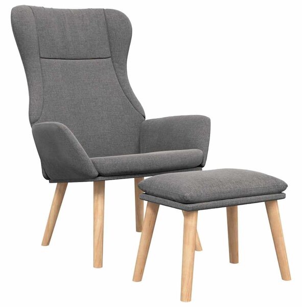 Relaxační křeslo s podnožkou světle šedé textil 3097882