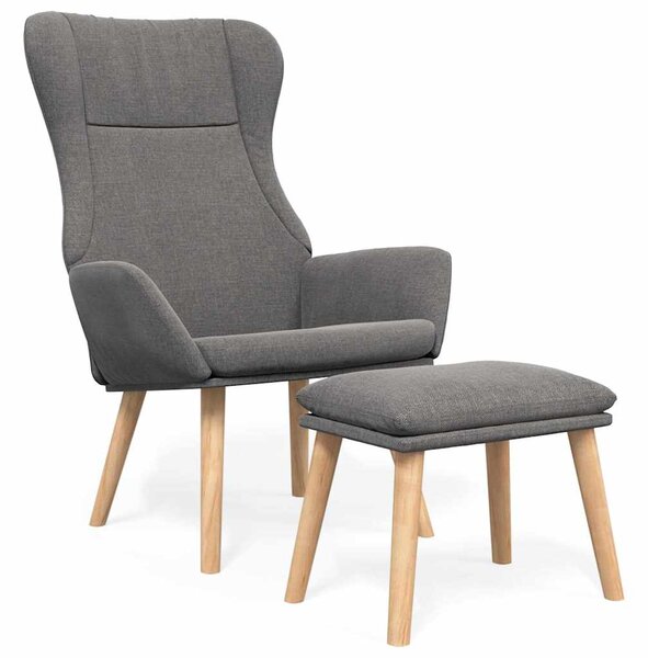 Relaxační křeslo s podnožkou světle šedé textil 3097882