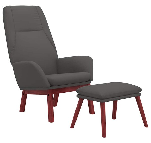 Relaxační křeslo s podnožkou tmavě šedé textil 3097872