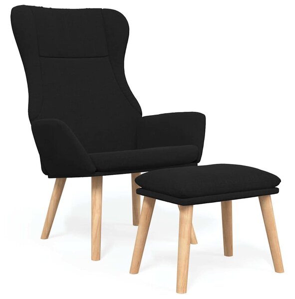 Relaxační křeslo s podnožkou černé textil 3097888