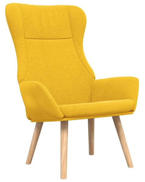 Relaxační křeslo s podnožkou hořčicově žluté textil 3097889