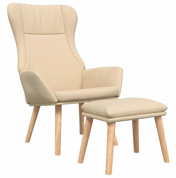 Relaxační křeslo s podnožkou krémové textil 3097884