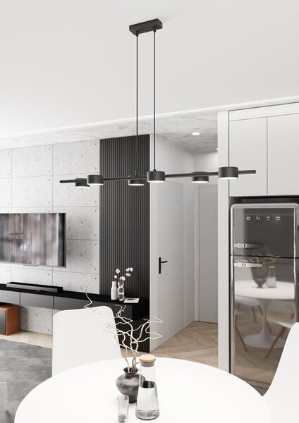 Závěsné svítidlo SORA 6 – černé, 6× GX53, šířka 100 cm