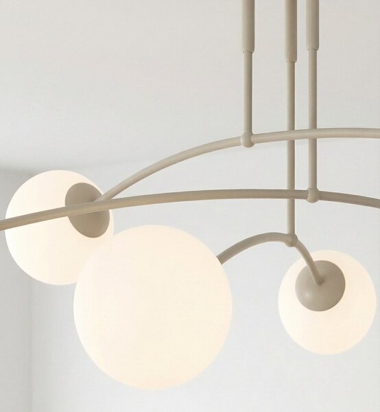 Stropní svítidlo PREGOS 6 – moka, opálové sklo, 6× E14, šířka 90 cm