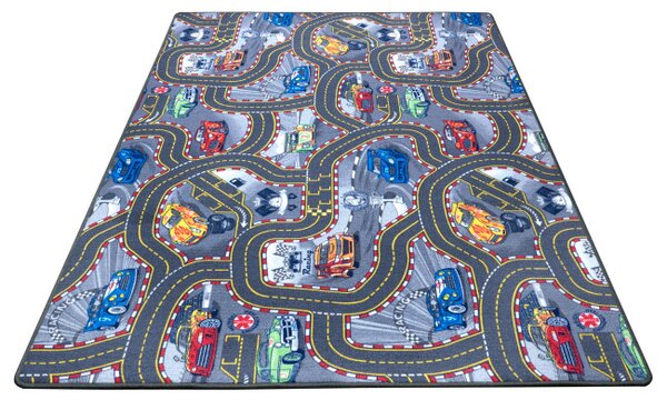 Koberec Hanse Home Play Race Track šedý / vícebarevný