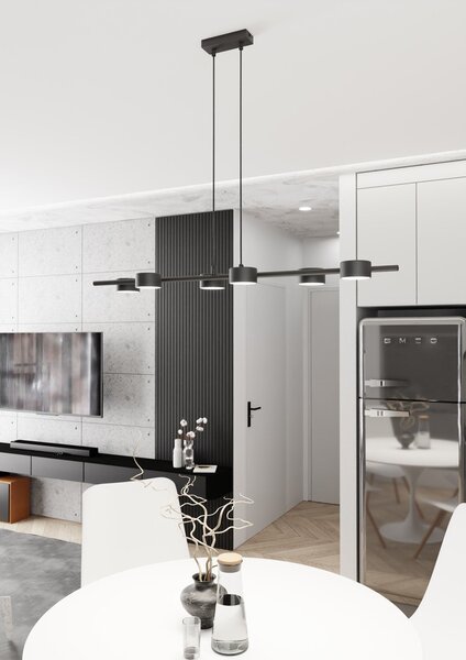 Závěsné svítidlo SORA 6 – černé, 6× GX53, šířka 100 cm