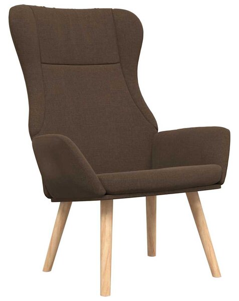 Relaxační křeslo s podnožkou hnědé textil 3097885