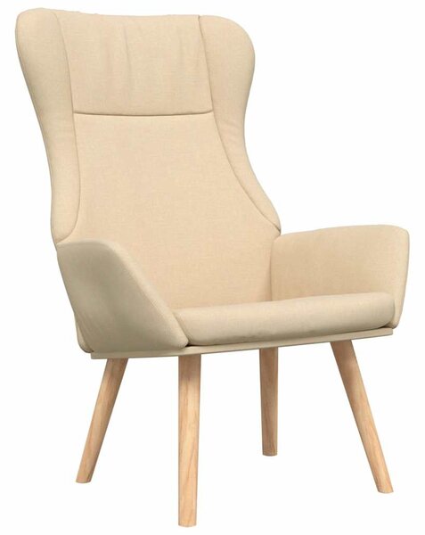 Relaxační křeslo s podnožkou krémové textil 3097884