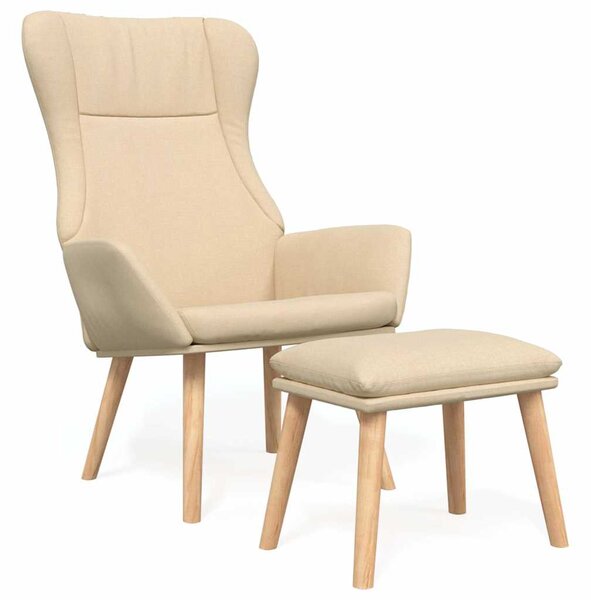 Relaxační křeslo s podnožkou krémové textil 3097884