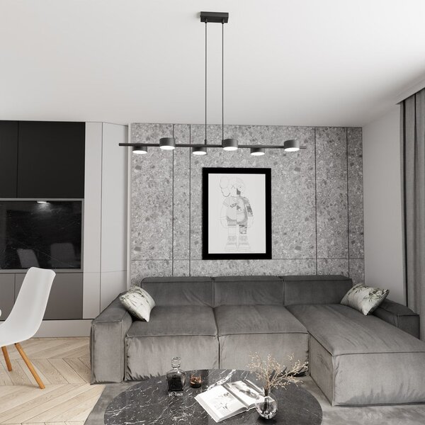 Závěsné svítidlo SORA 6 – černé, 6× GX53, šířka 100 cm