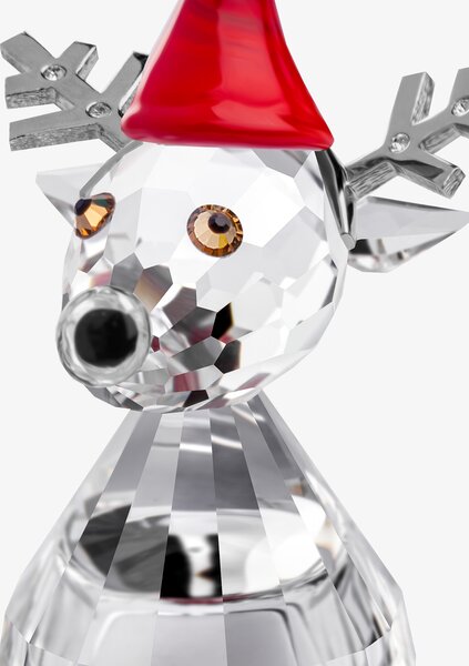 Preciosa skleněná figurka Vánoční sob, český křišťál