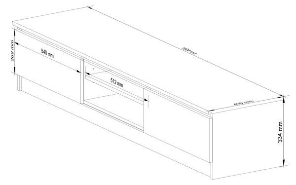 Ak furniture TV stolek Ronon 160 cm bílý/grafit šedý