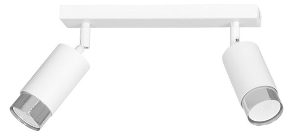 Stropní svítidlo HIRO 2 – bílé / chromové, 2× GU10, šířka 45 cm
